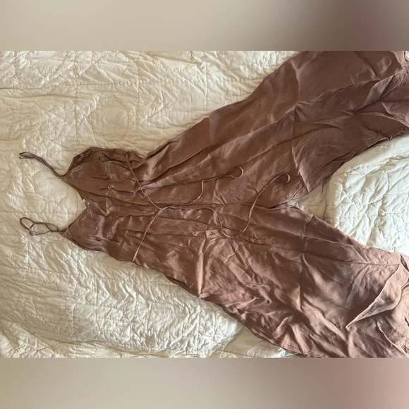 NWOT Ozma Ingrid jumpsuit, Cupro, in rosehip (a pinky taupe), S - Picture 4 of 8